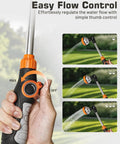 All New 2027 18 Inch Watering Wand For Garden Hose Sprayer With Eight Spray Patterns and Flow Control Thumb Demonstration