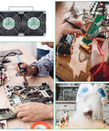 Image collage of Solder Smoke Absorber Fume Extractor For DIY Soldering And 3D Printing, 60W High Suction Soldering Fan With Activated Carbon Filter