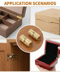 4 Pcs 8mm Hidden Brass Barrel Hinges For Jewelry Boxes And Small Furniture 180 Degree Concealed Hinges With Drill Bit And Screws Includes Installation Kit For Wooden Boxes Craft Projects And DIY