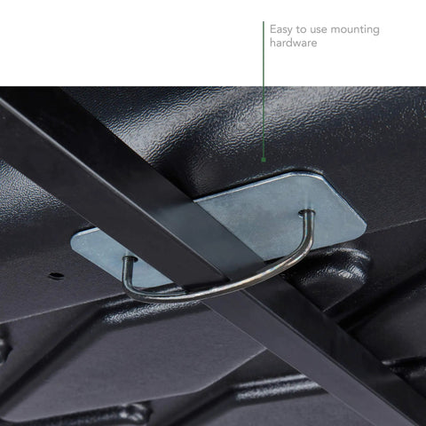 Mounting hardware of Vista XL Rear-Opening Cargo Box Black 18 Cu Ft UV-Resistant ABS Roof Rack