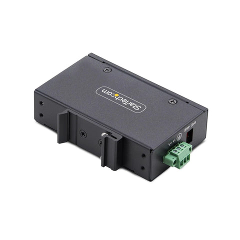 Unmanaged 5 Port Industrial Gigabit Ethernet Switch With DIN Rail Or Wall Mount IP30 Enclosure side view