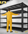 Beefy 5 Tier Garage Shelving Unit With 3000 Lbs Total Capacity Adjustable Industrial Metal Shelves For Garage Basement Pantry Workshop Or Warehouse Storage Sturdy 72 Inch Tall 48 Inch Wide, 72.2H black steel rack