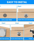 Installation guide for Heavy Duty Zinc Alloy Drawer Lock With Chrome Finish And Matching Screws on wooden drawers