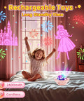 Child enjoying Kids Star Projector For Bedroom With Bluetooth Music, 360 Degree Rotating Night Light, Auto Timer, Remote Control