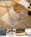 Low Pile Carpet Office Chair Mat With Lip 45 Inch By 53 Inch Clear Plastic Floor Protector Heavy Duty Desk Mat in office.
