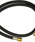 Side Spray Connector Hose In Satin Nickel For Kitchen Faucets, Flexible plumbing accessory coiled with brass fittings.