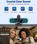 High Grade 1080P Webcam Goes Hard With Sturdy Metal Tripod And Dual Mics Deliver Zero Lag Zoom Chats And Twitch Streams For PC And Laptop Users Right Now, showing dual noise-cancelling mics.
