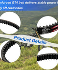 Beefy Torque Primary Belt For Sur Ron Light Bee Segway X260 X160 And Talaria XXX 16mm Wide Upgrade With Ethylene Elastomer Core And Aramid Fiber For Low Stretch And Heat Resistance, close-up belt detail