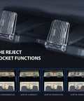 Dual Pocket Money Counter With Built In Receipt Printer And Bank Grade Counterfeit Detection showing reject pocket functions for cash sorting.