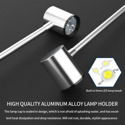 Led C Clamp Work Light With Flexible Gooseneck IP65 Waterproof 900 Lumen LED Lamp showing aluminum alloy holder and built-in LED beads