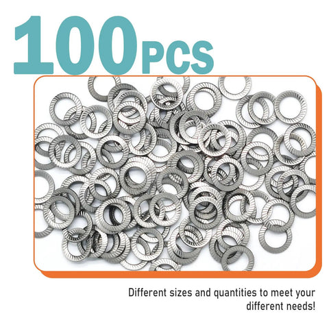 Premium M6 Lock Washers Double Sided 304 Stainless Steel Knurled Teeth No Slip Grip Heavy Duty Industrial Grade Fasteners 100 Pack.