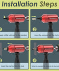 Rivet Nut Drill Adapter Kit With Dual Drive Modes Drill Or Ratchet For Fast Nutsert Installations Includes 270 Nuts And 36 Mandrels Red Finish