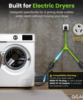 Y Splitter Dryer Cord 30 Amp NEMA 10 30P to Two NEMA 10 30R Receptacles 2.2 Foot STW 10 AWG 3 Conductor Power Cable for Dryer and EV Charger Hookup 125 Volt 250 Volt 7500 Watt High Voltage connected to washing machine