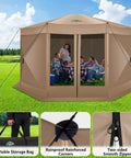 15x15 Foot Pop Up Gazebo Screen Tent For Camping Instant Hub Canopy With Mosquito Netting Spacious Screen Room