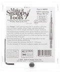 Front view of Make it Snappy Tools 5pc self-centering hinge bit set in package for cabinet hinges.