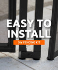 Super Simple Diy Self Closing Gate Kit For Pool Safety Fencing Black Powder Coated Aluminum Frame Heavy Duty Double Truss Support Built Tough Child Proof Walk Thru Pack One close-up showing easy installation mechanism.