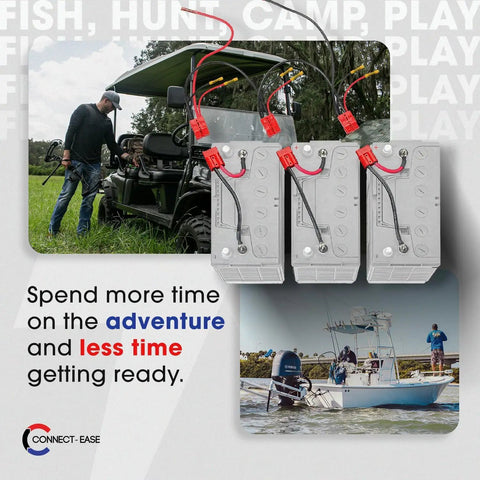 36V Trolling Motor Connection Kit Series Wiring Harness Hook Up Three 12V Batteries Smooth Plug And Play Marine Power Adapter on batteries.