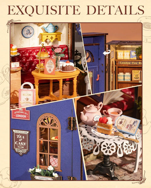 Edwardian Tea Room Dollhouse Kit With Open Facade Diorama Building For Adults One Eighteen Scale Vintage Craft Kit Detail View