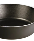 5 Quart Pre Seasoned Cast Iron Deep Skillet With Teardrop And Assist Handles for oven stove grill or campfire cooking, side view