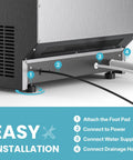 Top Shelf Commercial Ice Maker Delivers A Solid 120 Lbs Daily Output With 33 Lbs Storage Plus Built In Water Filter making installation easy.