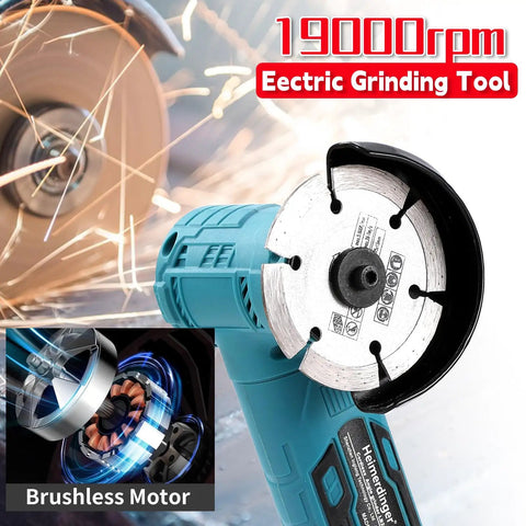 Brushless Mini Angle Grinder Cordless 18V Tool, 19500 RPM Portable Metal Grinding And Cutting, Compact Handheld Cutter