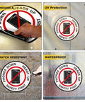 Heads Up Safety Floor Decals 12 Inch Vinyl Self Adhesive Waterproof Sign For Office And Warehouse 10 Pack High Visibility Yellow Warning Stickers For Foot Traffic And Equipment Safety, peel-up view