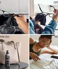MagicFiber Glasses Cleaner Kit with 2 sprays and 2 microfiber cloths; car, office, on-the-go, home uses.