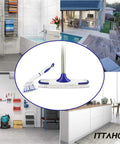 Long Handle Floor Scrub Brush 53 Inch Deck And Grout Cleaner Kit For Tile Marble Stone Bathroom Patio Garage And Outdoor Floors Powerful Reach Scrubbing