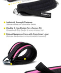 Heavy Duty Ankle Straps For Cable Machine Dual Pack Gym Workout Gear Designed For Serious Leg Development And Knockout Glute Activations Clutch Pulley Harness In Pink, showing industrial strength fastener and double D-ring design.