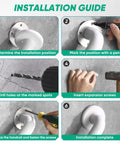 Installation guide steps for Wall Mounted Stair Handrail With Grippy Abs Cover And Solid Stainless Core For Indoor Outdoor Use.