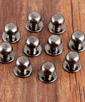 10 Pack Mini Drawer Knobs Zinc Alloy Black 0.39x0.43 Inches Durable Small Cabinet Pulls for Dressers Cabinets Closets Jewelry Boxes and Wooden Cases Hardware Accessories Ideal For Home Improvement Projects And Quick Furniture Makeovers displayed on wood surface.