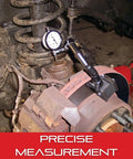 Go-To Auto Alignment Kit With Dial Indicator Magnetic Base Pliers Flex-O-Post And Case in engine bay for measurement