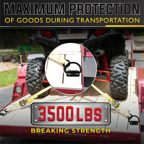 Heavy Duty Steel D Ring Tie Down Anchors Six Pack With Screws And Bolts 3500 Pound Breaking Strength Surface Mount Cargo Securement