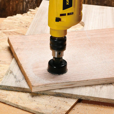 Drilling soft wood with Beast Hole Saw Kit With 27 Piece Set Including 13 Blades From Three Quarter Inch To Five Inch Mandrels Hex Key Drill Bits And Storage Case Perfect For Soft Wood And Pvc Boards Great Gift For Diyers And Handymen