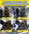 Before and after of Go-To All-Purpose White Lithium Grease With Brush, 60ml for hinges, bearings, gears, showing rust protection and smooth motion.