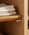 Hidden Quarter Inch Shelf Pins With Rubber Covers For Brass Metal Shelf Supports In Cabinets And Bookcases, No Fuss Modern Minimalist Design