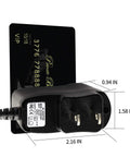 9V 300mA Power Supply For Electric Guitar Effects Pedals With Tip Negative 5.5mm X 2.1mm Barrel Connector, dimensions shown