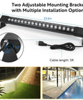 Outdoor Wall Washer Light Bar Pair 36W 5000K Daylight White LED Linear Lighting 2ft 120V showcasing installation options.