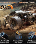 All Terrain RC Monster Truck With 4WD Power, Waterproof Off Road Electric Car showing speed and durability on rocky terrain