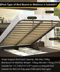 Super Heavy Duty Hydraulic Bed Lift Mechanism 4.6 Ft Gas Spring Platform For Mattress Storage Sofa Hinge showing mattress and bed board.