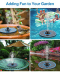 Solar Powered Fountain With Battery Backup For Your Backyard Pond And Bird Bath, Glass Panel 3.5W Water Pump With 7 Nozzles And 4 Fixed Pipes, Works On Cloudy Days, Hummingbird Water Feature For Outdoor Decor
