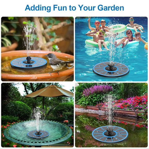 Solar Powered Fountain With Battery Backup For Your Backyard Pond And Bird Bath, Glass Panel 3.5W Water Pump With 7 Nozzles And 4 Fixed Pipes, Works On Cloudy Days, Hummingbird Water Feature For Outdoor Decor