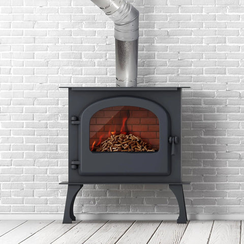 45 Degree Pellet Stove Vent Elbow In Stainless Steel Insulated Double Wall Design 3 Inch Diameter on a pellet stove