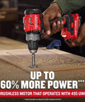 V20 1/2 Inch Cordless Drill Driver Kit With Two Batteries And Charger For Fast Drilling And More Holes Per Charge
