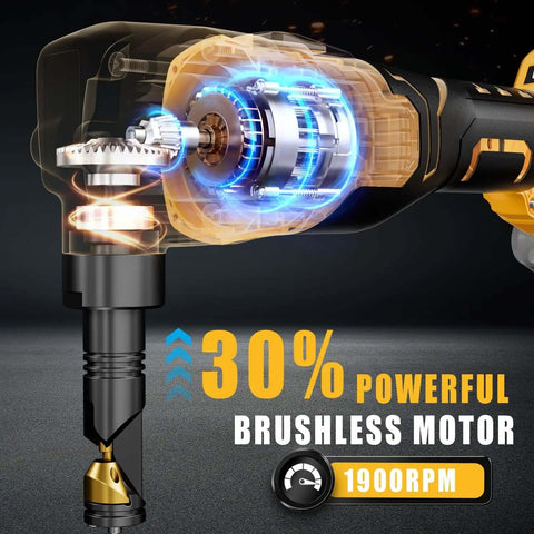 Beast Mode Cordless Metal Nibbler With Assist Handle, 1900 RPM Brushless Motor displaying power efficiency