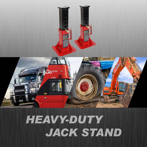 Heavy Duty 12 Ton Automotive Jack Stands Adjustable Height For Cars And Trucks 26,400 Lb Capacity Red 1 Pair Built Tough