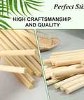 Close-up of Smooth 16 Inch Round Bamboo Dowels Quarter Inch Diameter Natural Wood Sticks for Crafting and DIY projects.