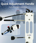 Close-up of Alt-Azimuth Telescope Mount with Adjustable Angle, Lightweight 2.34kg CNC Hollow Design showing quick adjustment handle.