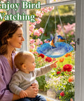 Two Pack Hanging Bird Baths For Outdoors, 11 Inch Metal Water Bowls With Rust-Proof Stainless Steel Chains, Flower Shape in garden