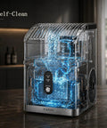 Transparent Nugget Ice Maker Countertop With 35 Lbs Per Day Fast Ice In 7 Minutes Soft Chewable Pebble Ice for Home, Kitchen, Bar, Office Self Cleaning